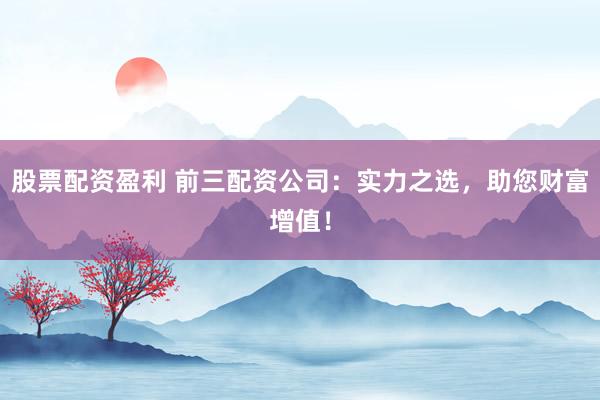 股票配资盈利 前三配资公司：实力之选，助您财富增值！