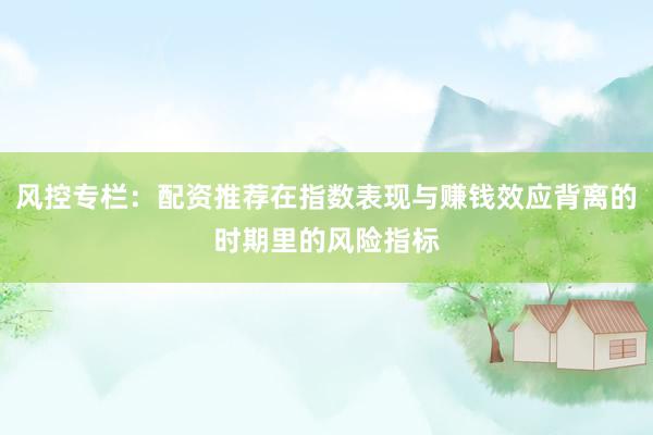 风控专栏：配资推荐在指数表现与赚钱效应背离的时期里的风险指标