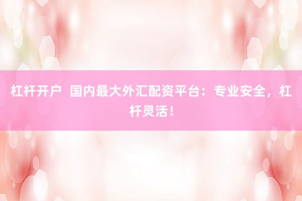 杠杆开户  国内最大外汇配资平台：专业安全，杠杆灵活！