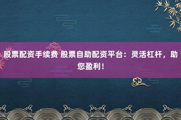 股票配资手续费 股票自助配资平台：灵活杠杆，助您盈利！